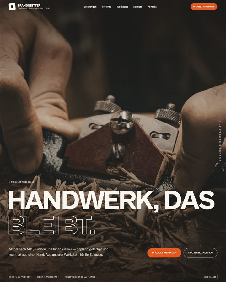 Startseite des Handwerksbetrieb-Musterdesigns