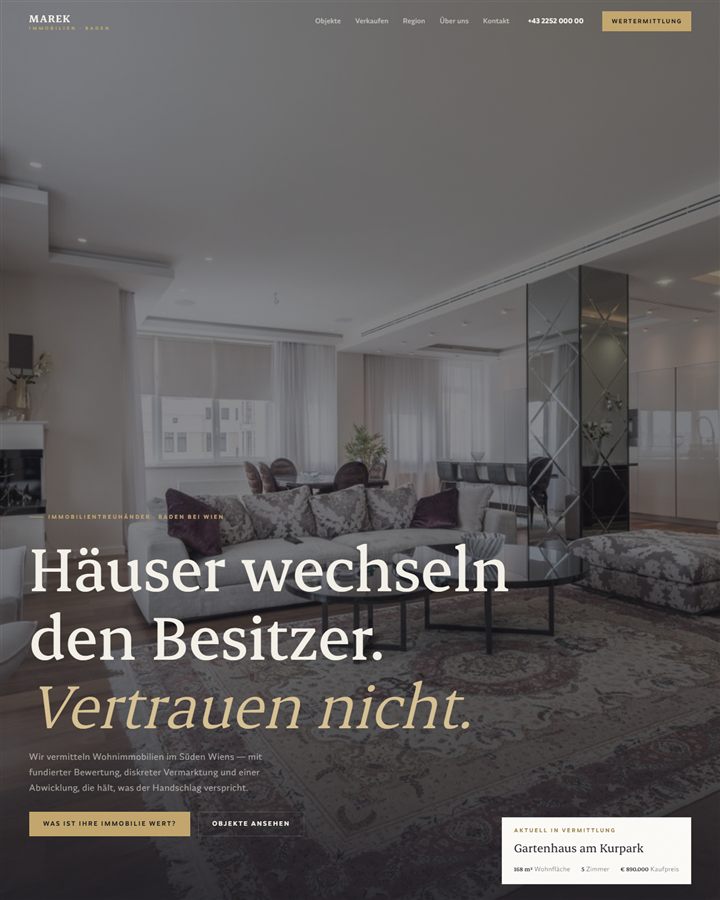 Startseite des Immobilienmakler-Musterdesigns